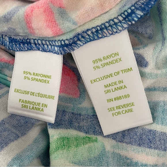 Lilly Pulitzer Seagate Cover up Tippy caftan top tassels deep back pink blue XS - Picture 14 of 14